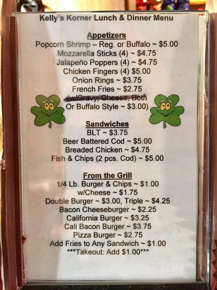 Kelly's Korner - New Brunswick, NJ menu_pic