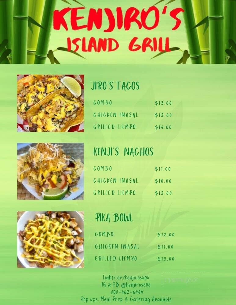 Kenjiro's Island Grill - Kapolei, HI menu_pic