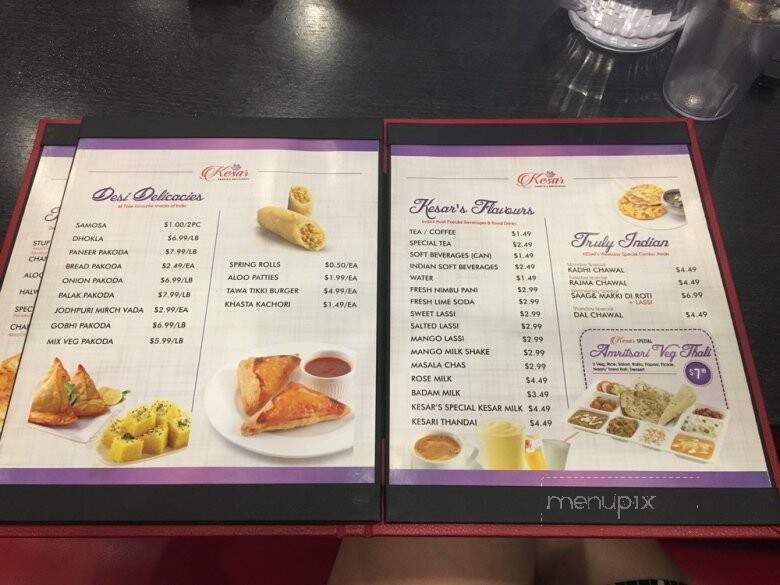 Kesar Sweet & Restaurant - Brampton, ON menu_pic