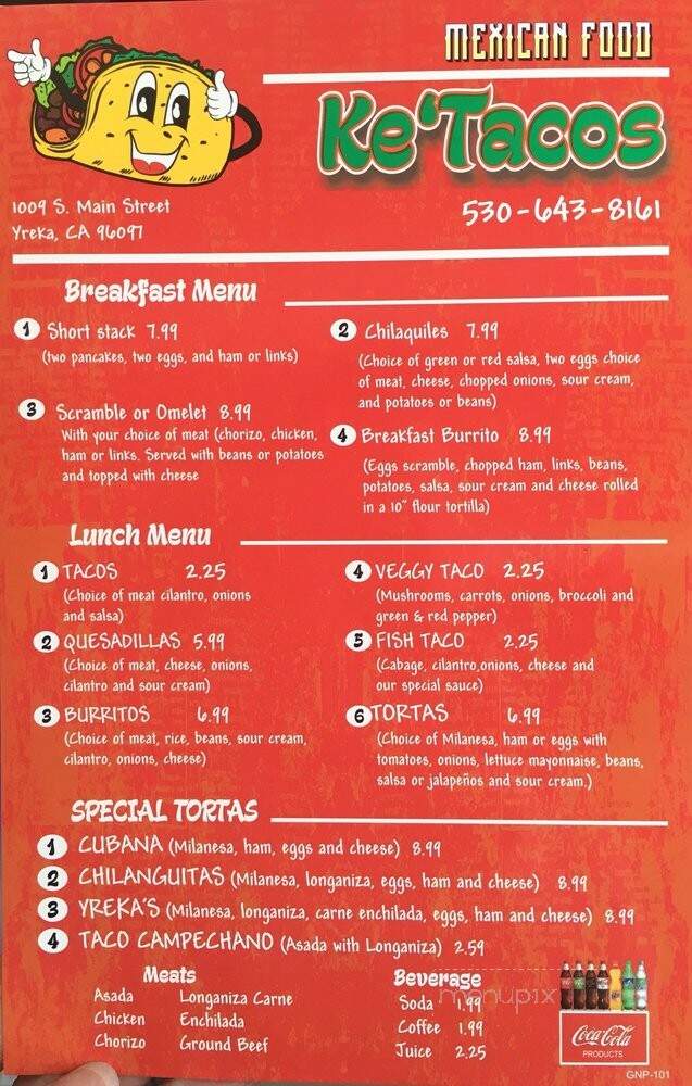 Ke - Yreka, CA menu_pic