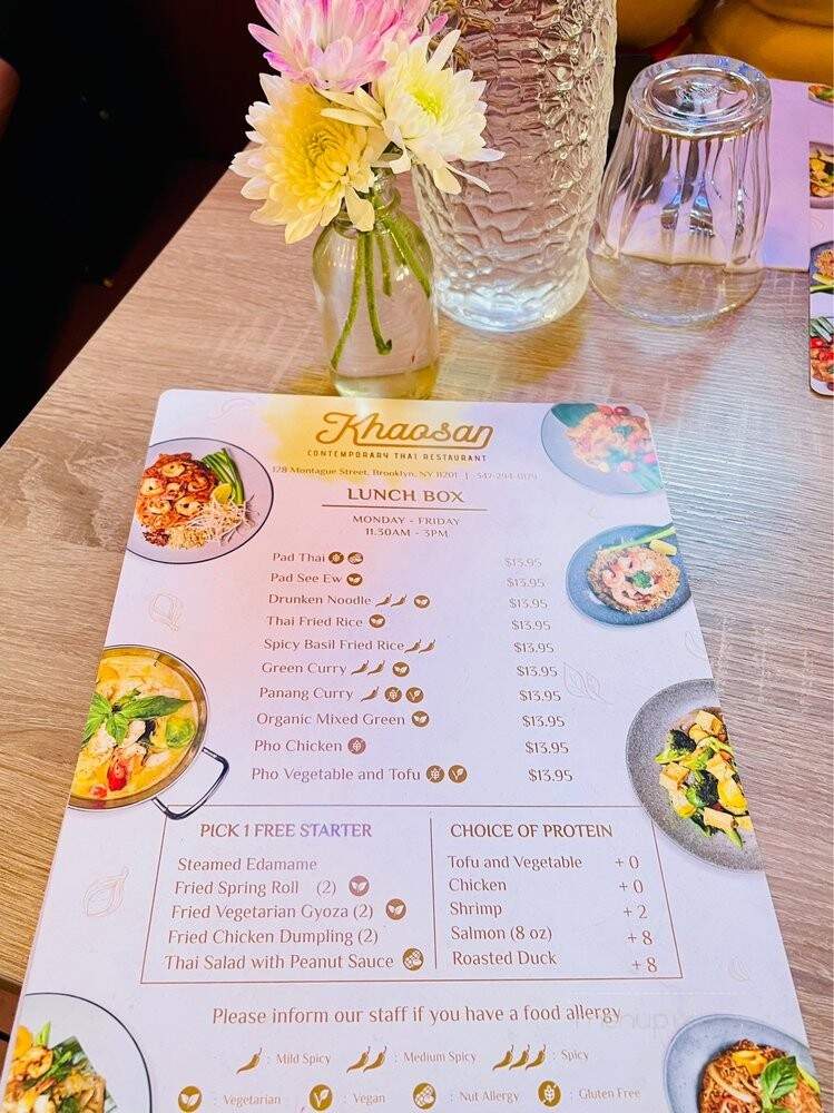 Khaosan Thai - Brooklyn, NY menu_pic