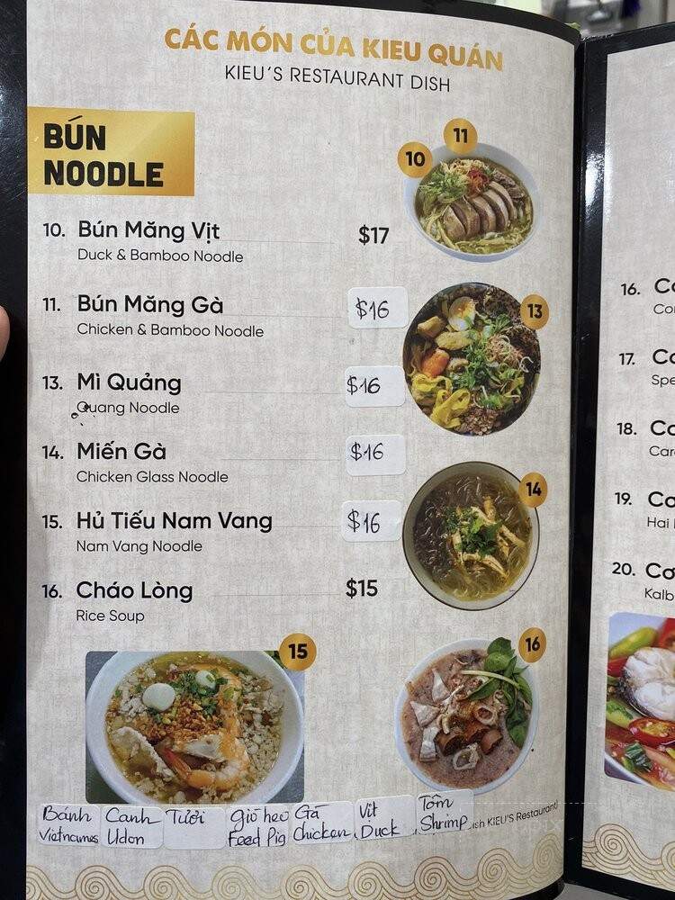 Kieu Vietnamese Cuisine - Honolulu, HI menu_pic