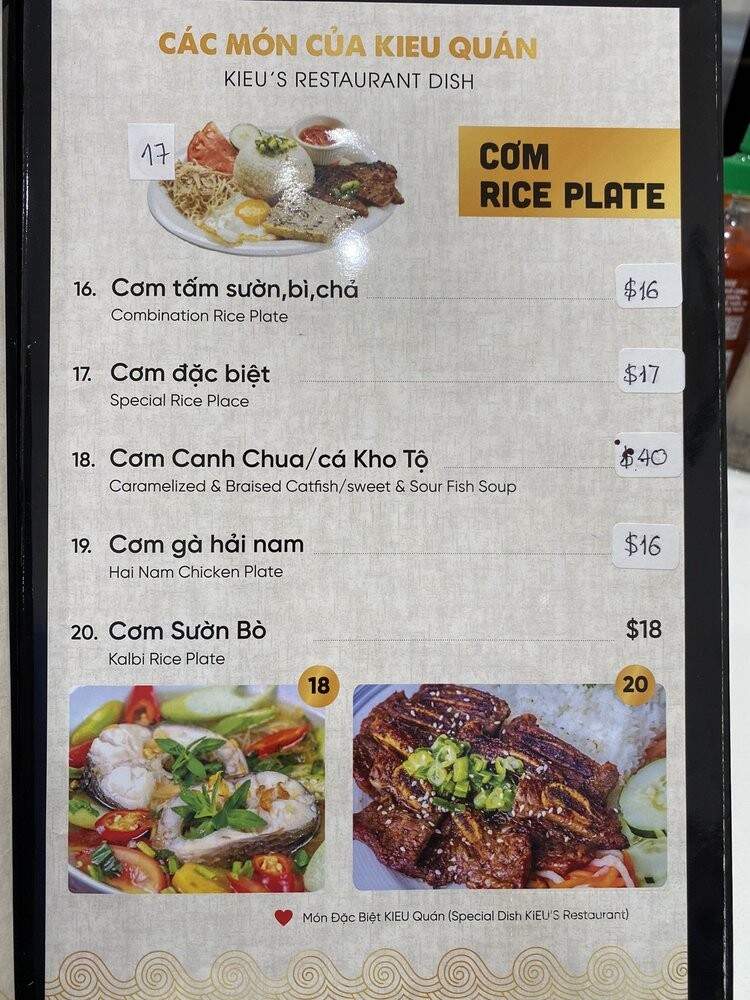Kieu Vietnamese Cuisine - Honolulu, HI menu_pic