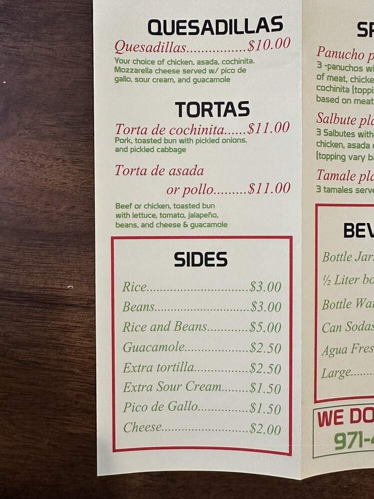 Ki'ikibaa Mexican Restaurant - Portland, OR menu_pic