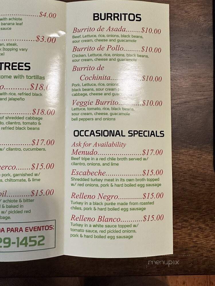Ki'ikibaa Mexican Restaurant - Portland, OR menu_pic