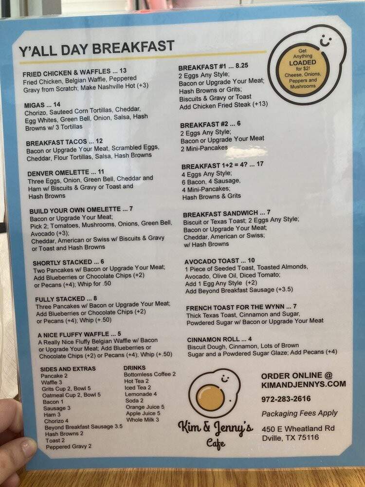 Kim & Jenny's Cafe - Duncanville, TX menu_pic