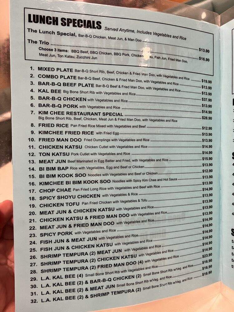 Kim Chee Restaurant - Honolulu, HI menu_pic
