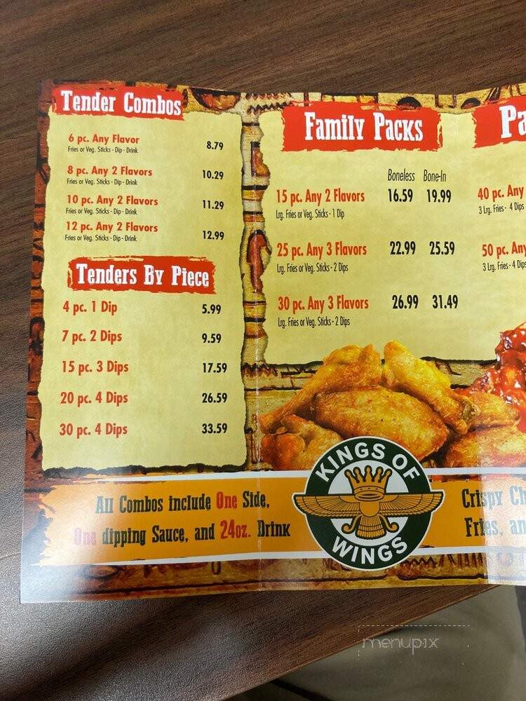 Kings of Wings - Kingsville, TX menu_pic