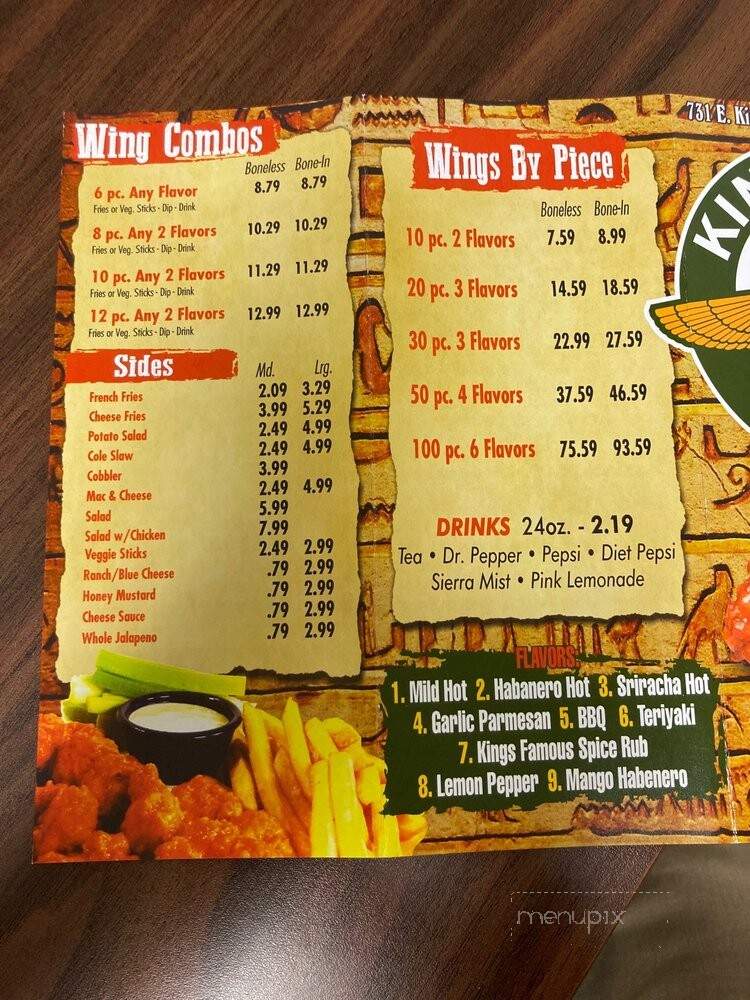 Kings of Wings - Kingsville, TX menu_pic