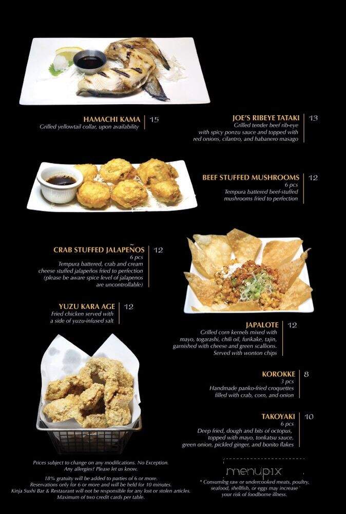 Kinja Sushi - Concord, CA menu_pic