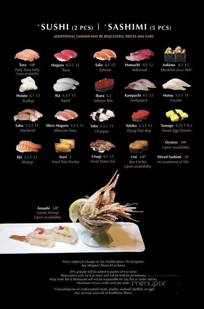 Kinja Sushi - Concord, CA menu_pic