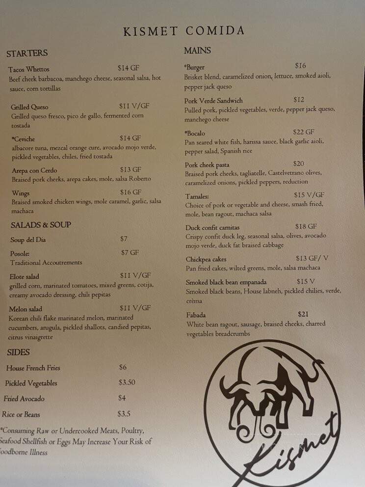 Kismet - Spokane, WA menu_pic