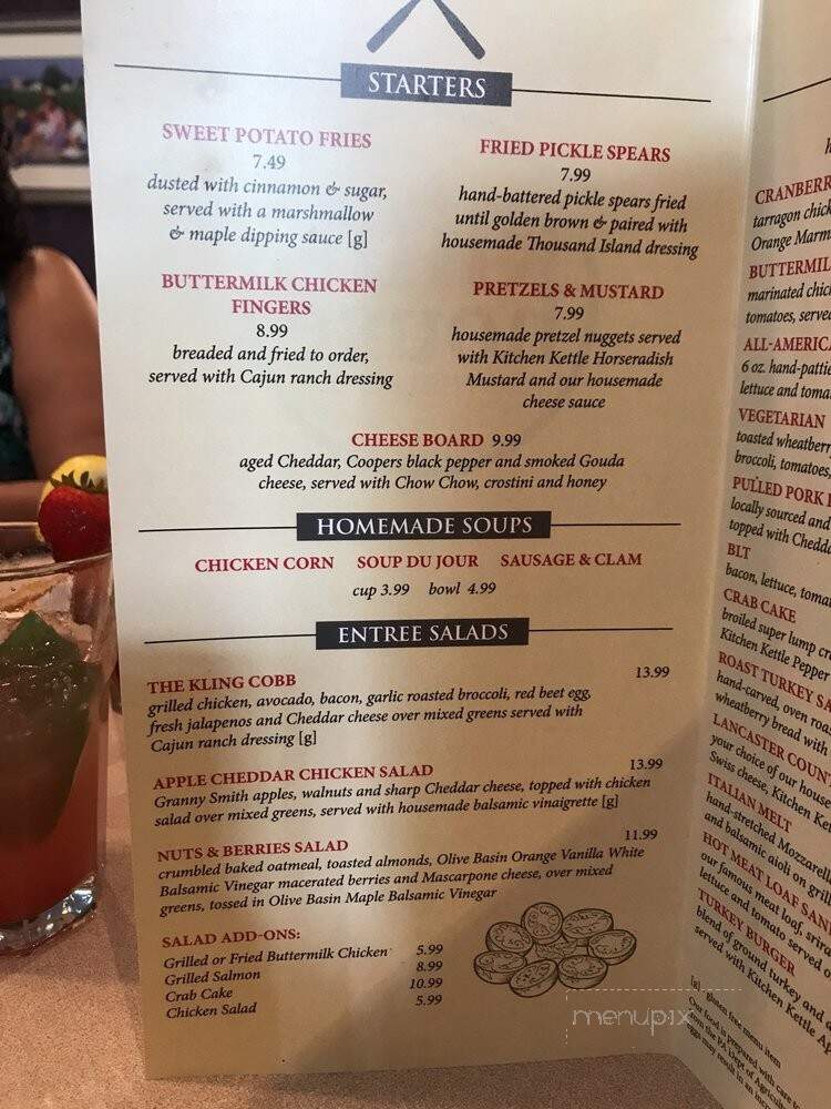 Kling House Restaurant - Ronks, PA menu_pic