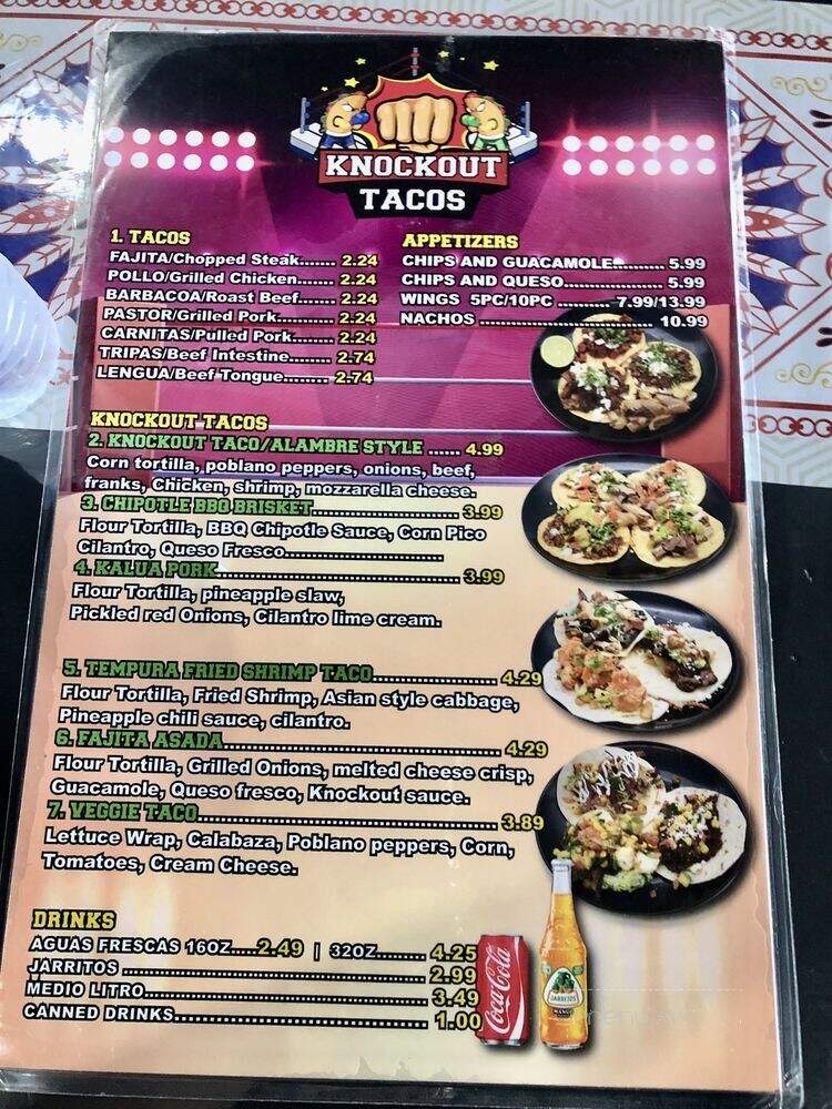 Knockout Tacos - Irving, TX menu_pic