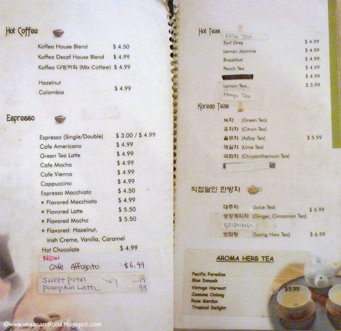 Koffea - Los Angeles, CA menu_pic