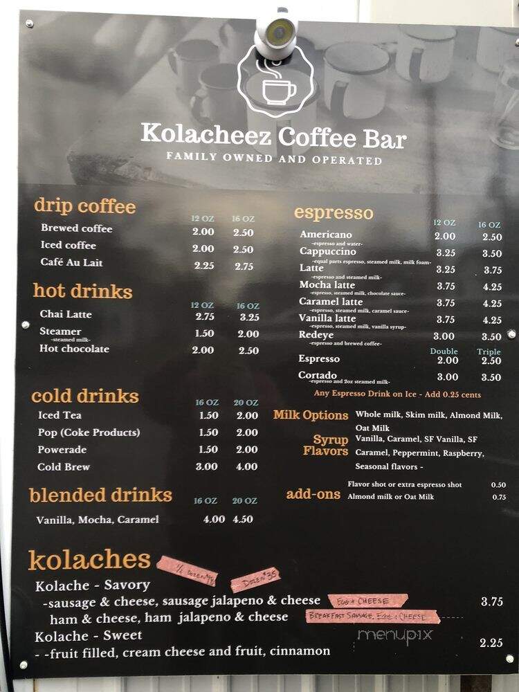 Kolacheez Coffee Bar - Centerburg, OH menu_pic