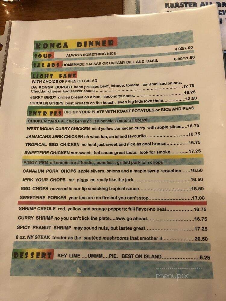 Konga Cafe - Saskatoon, SK menu_pic