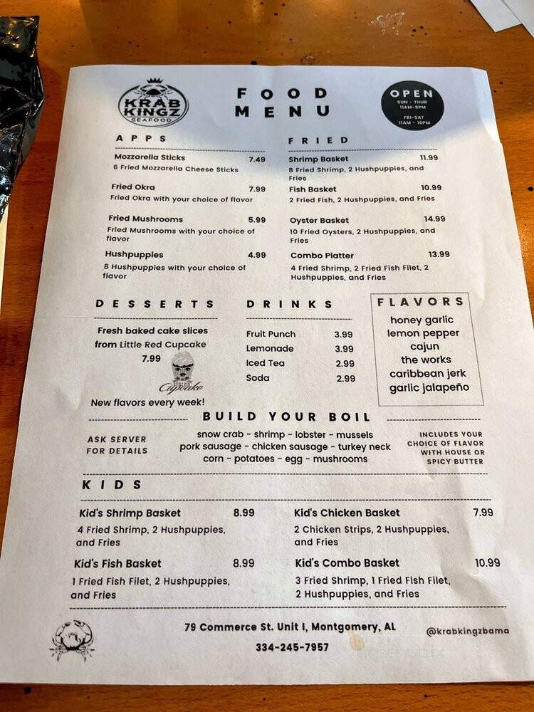 Krab Kingz Seafood - Montgomery, AL menu_pic