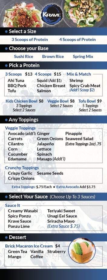 Krave - Tulare, CA menu_pic