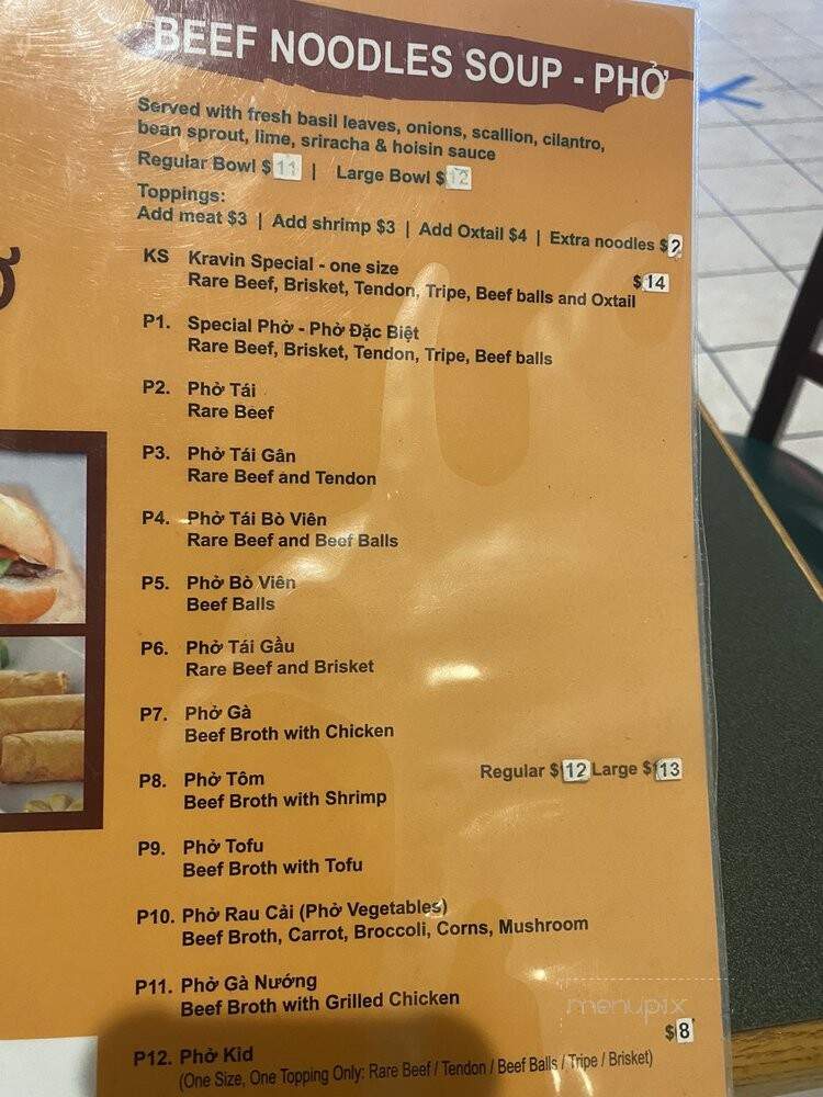Kravin Pho - Hartford, CT menu_pic