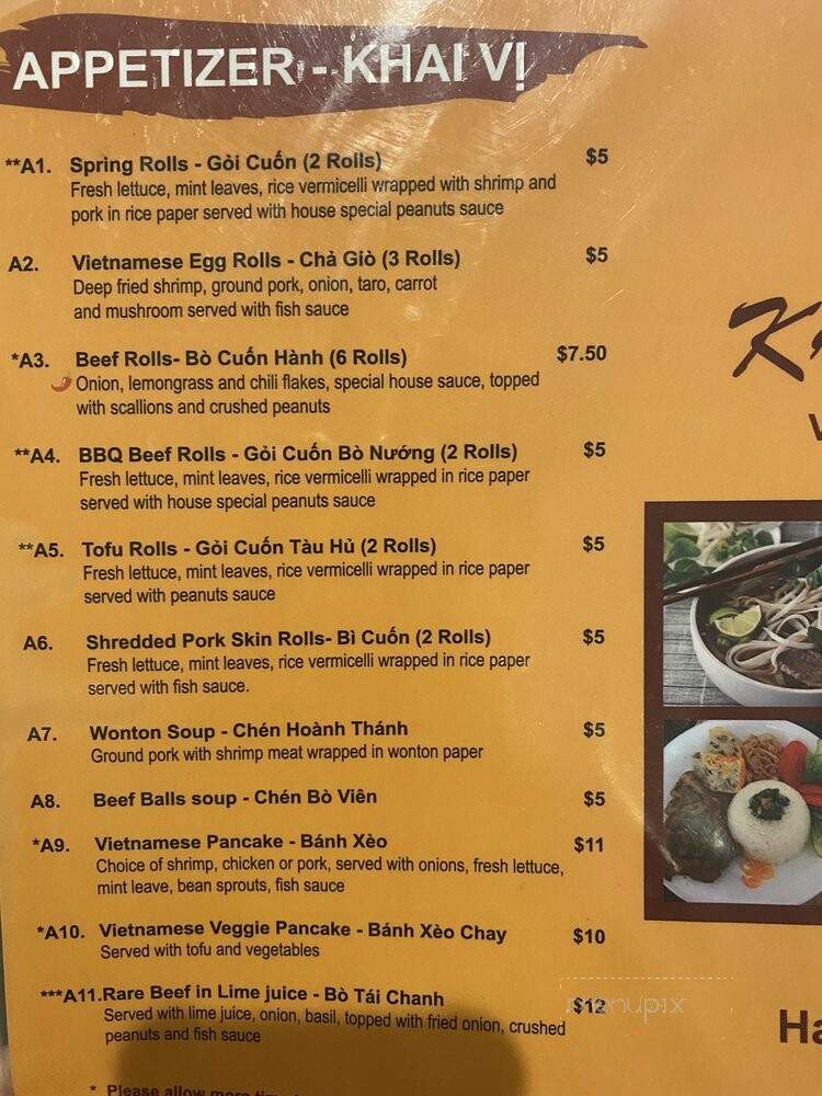 Kravin Pho - Hartford, CT menu_pic