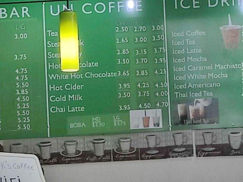 K's Coffee House - Berkeley, CA menu_pic