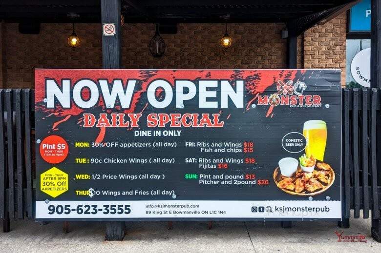 KSJ Monster Pub and Restaurant - Bowmanville, ON