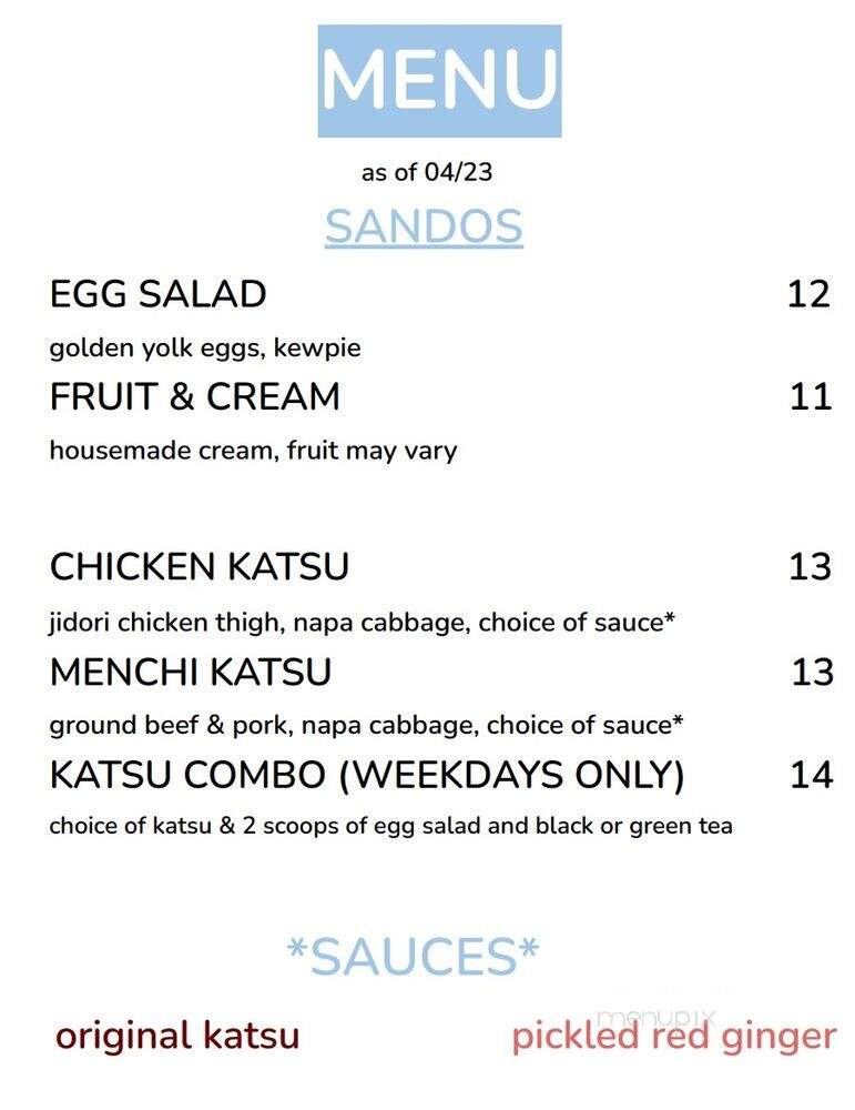Kumo - San Diego, CA menu_pic