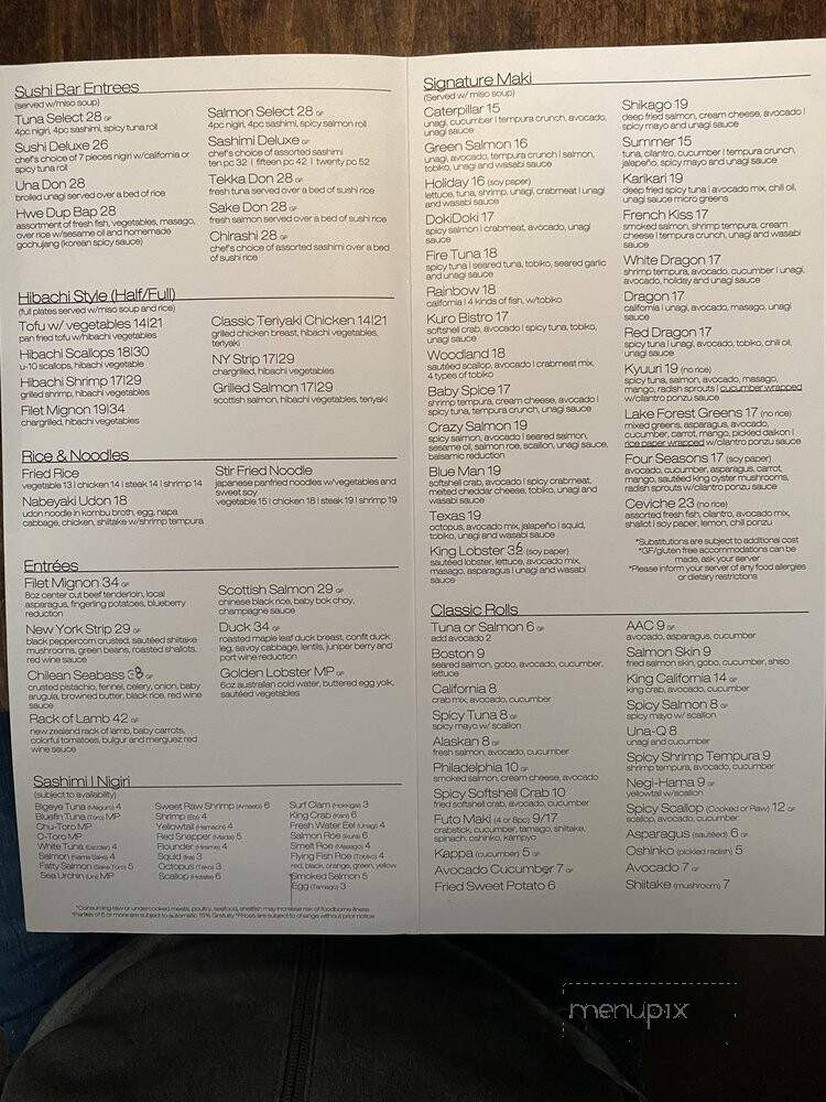 Kuro Bistro - Lake Forest, IL menu_pic