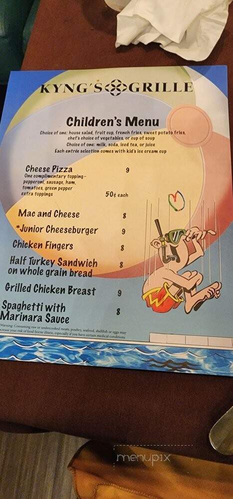 Kyng's Grill - Kissimmee, FL menu_pic