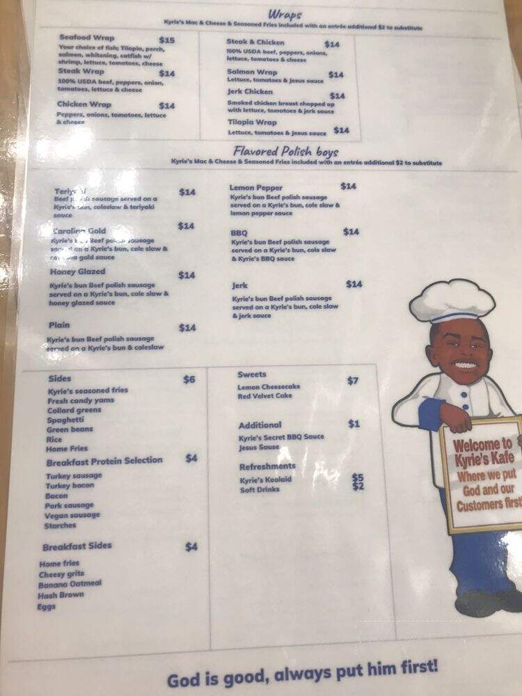 Kyrie's Kafe - Cleveland, OH menu_pic
