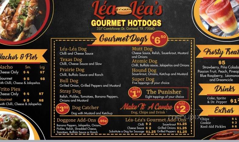 Lea-Lea's Gourmet Hotdogs - Garland, TX menu_pic