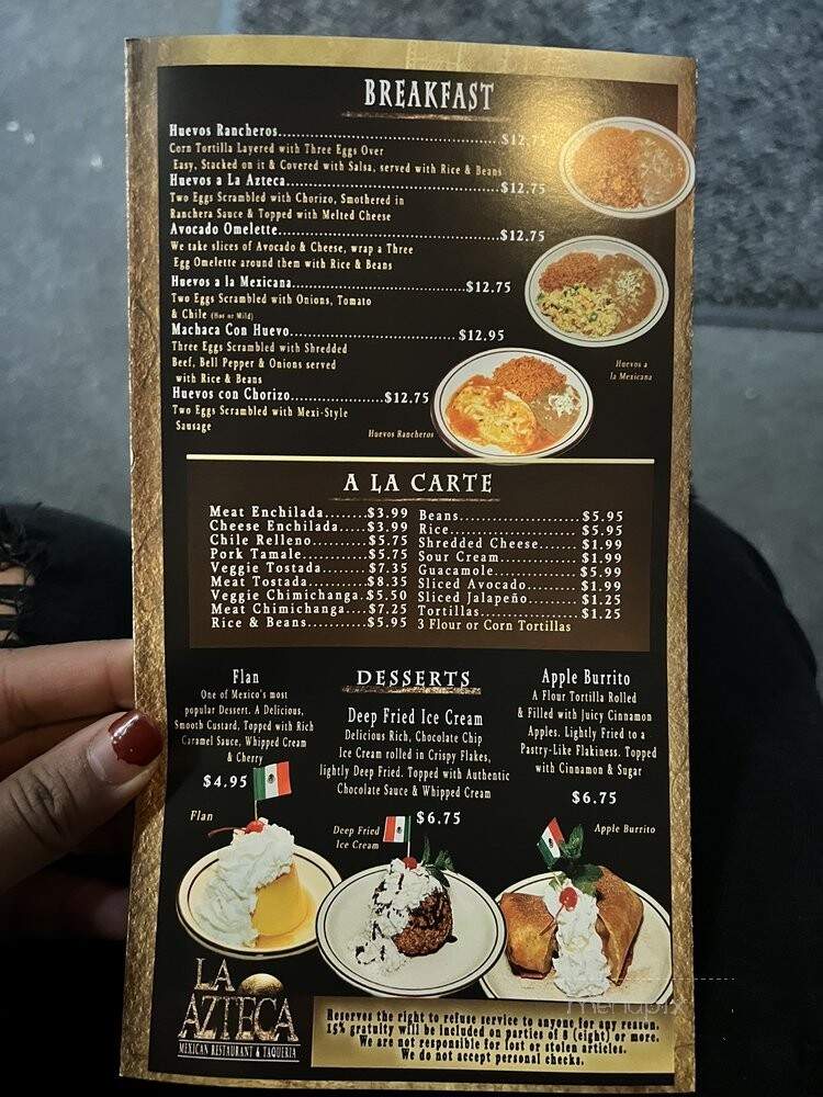 La Azteca Taqueria - Petaluma, CA menu_pic