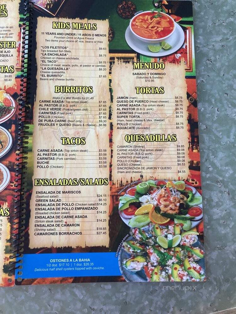 Ostioneria Bahia Mexican - Orange, CA menu_pic