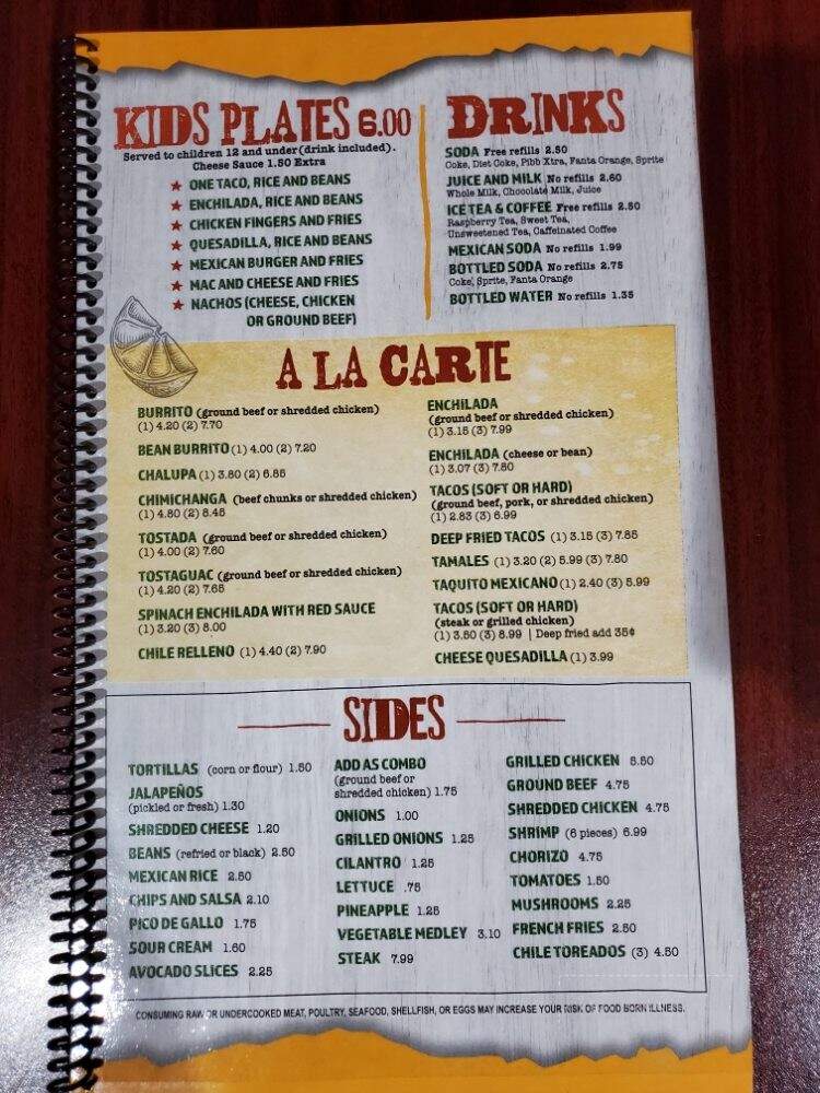 La Cabana - Platte City, MO menu_pic