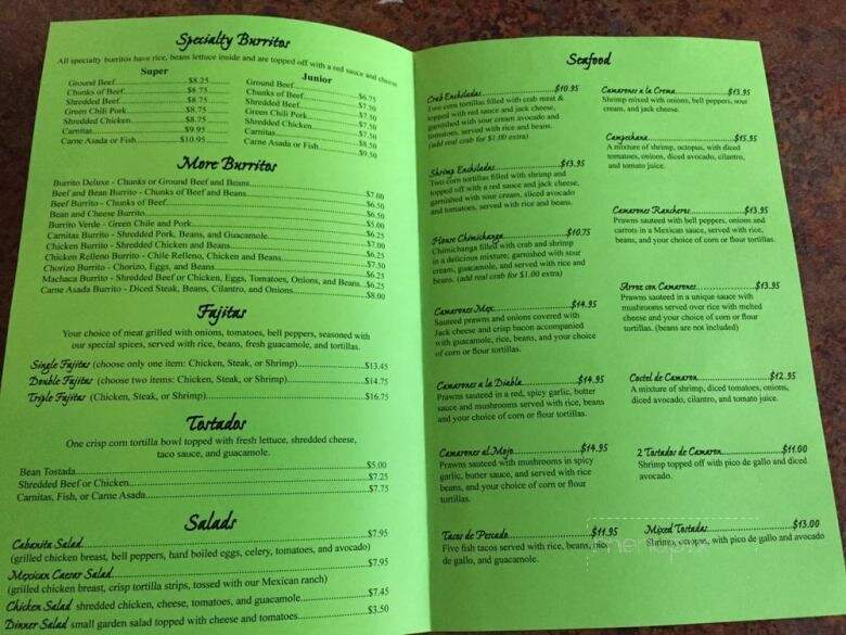 La Cabameca Mix Restaurant - Ketchum, ID menu_pic