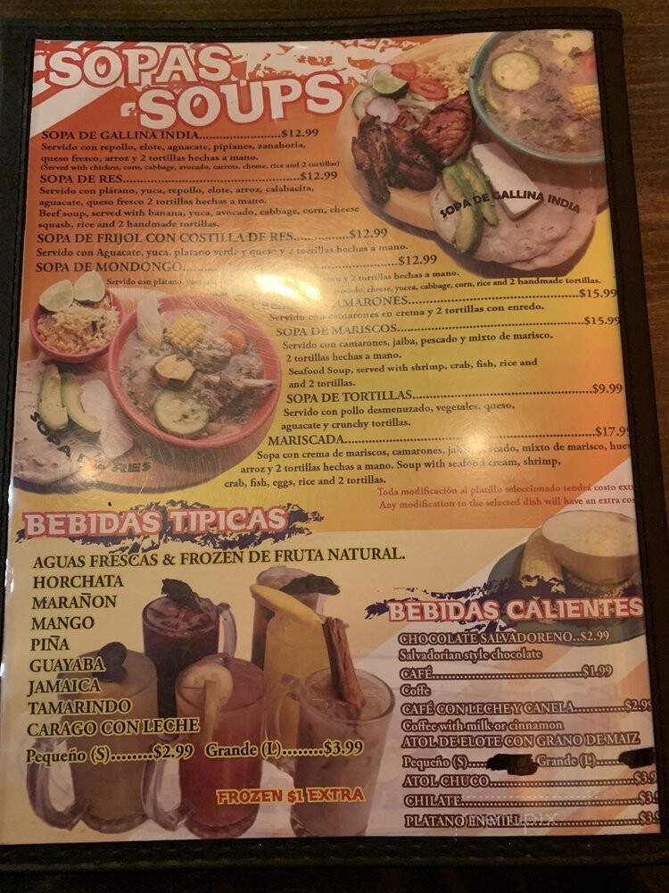 La Campina Salvadorena Restaurante - Dallas, TX menu_pic