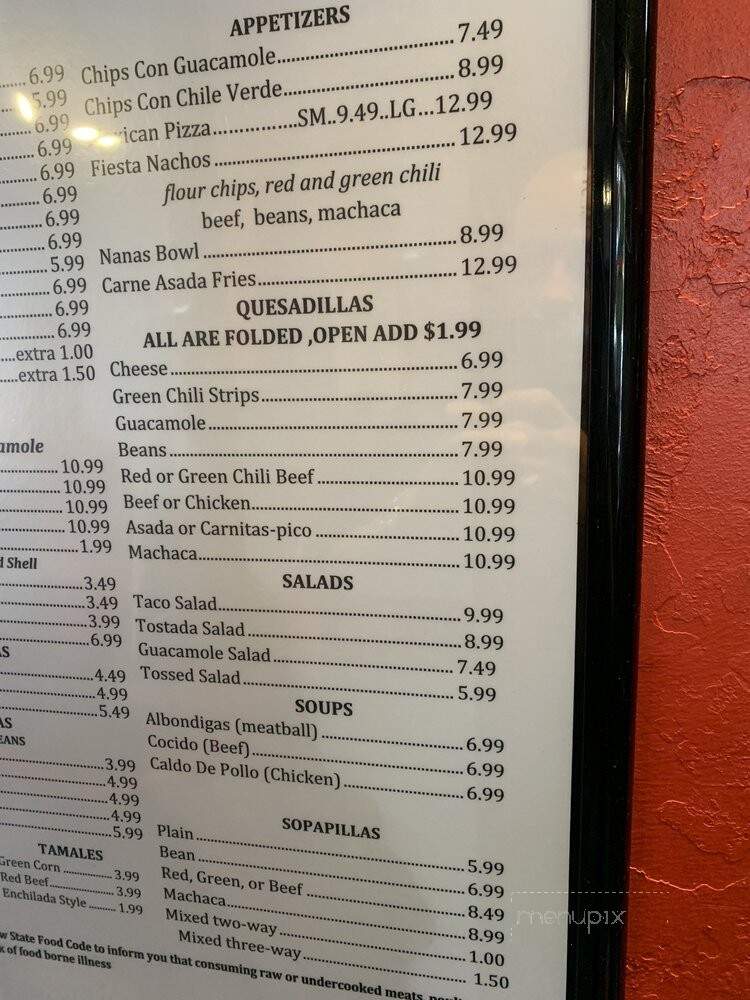 La Canasta Burrito Shop - Phoenix, AZ menu_pic