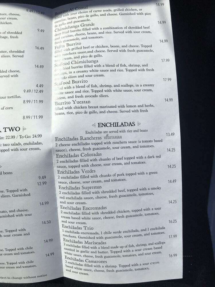 La Casita Cantina Mexican Restaurant - Yucaipa, CA menu_pic