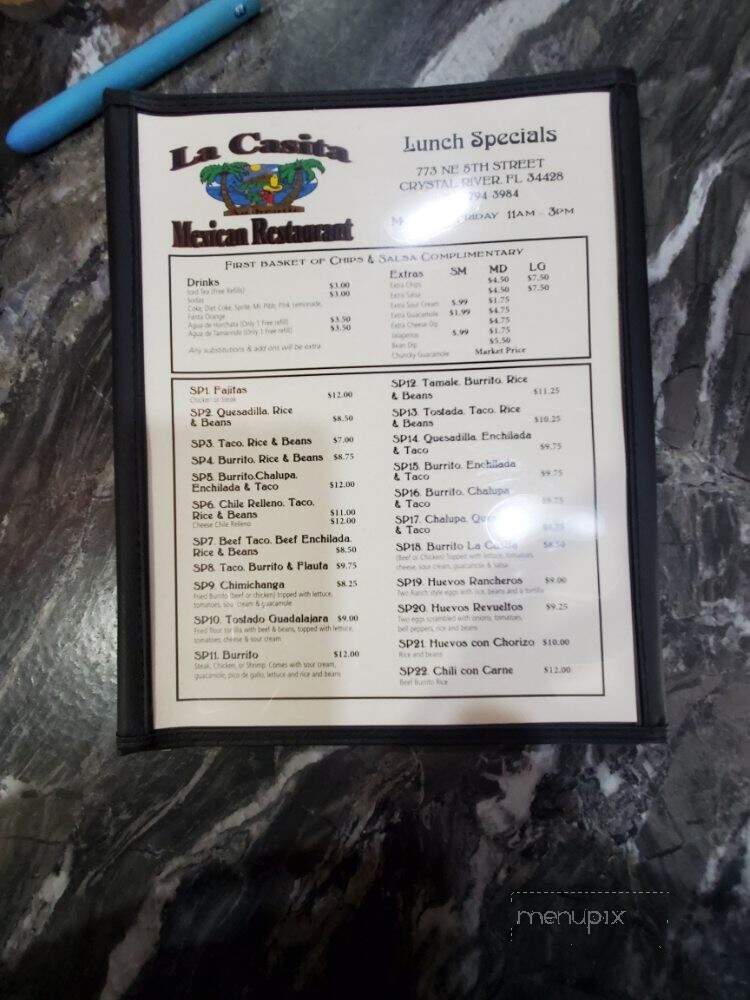 La Casita Mexican Restaurant - Crystal River, FL menu_pic