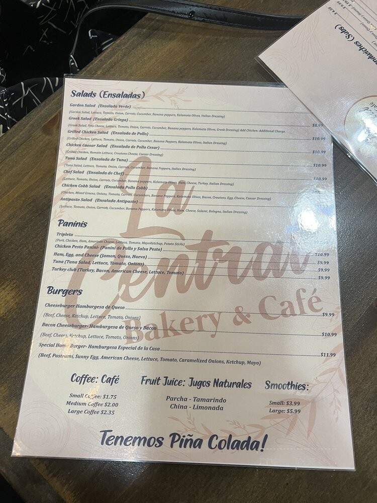 La Central Bakery and Cafe - Worcester, MA menu_pic