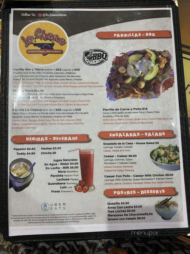 La Chama International - Coral Springs, FL menu_pic
