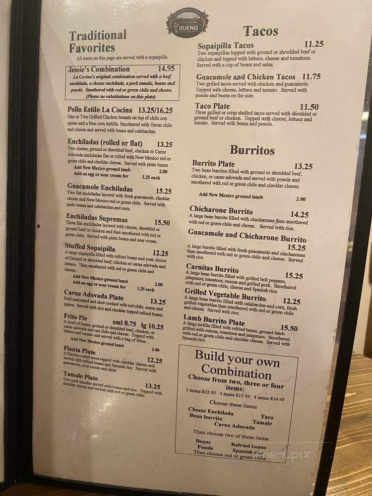 La Cocina Taqueria - Espanola, NM menu_pic