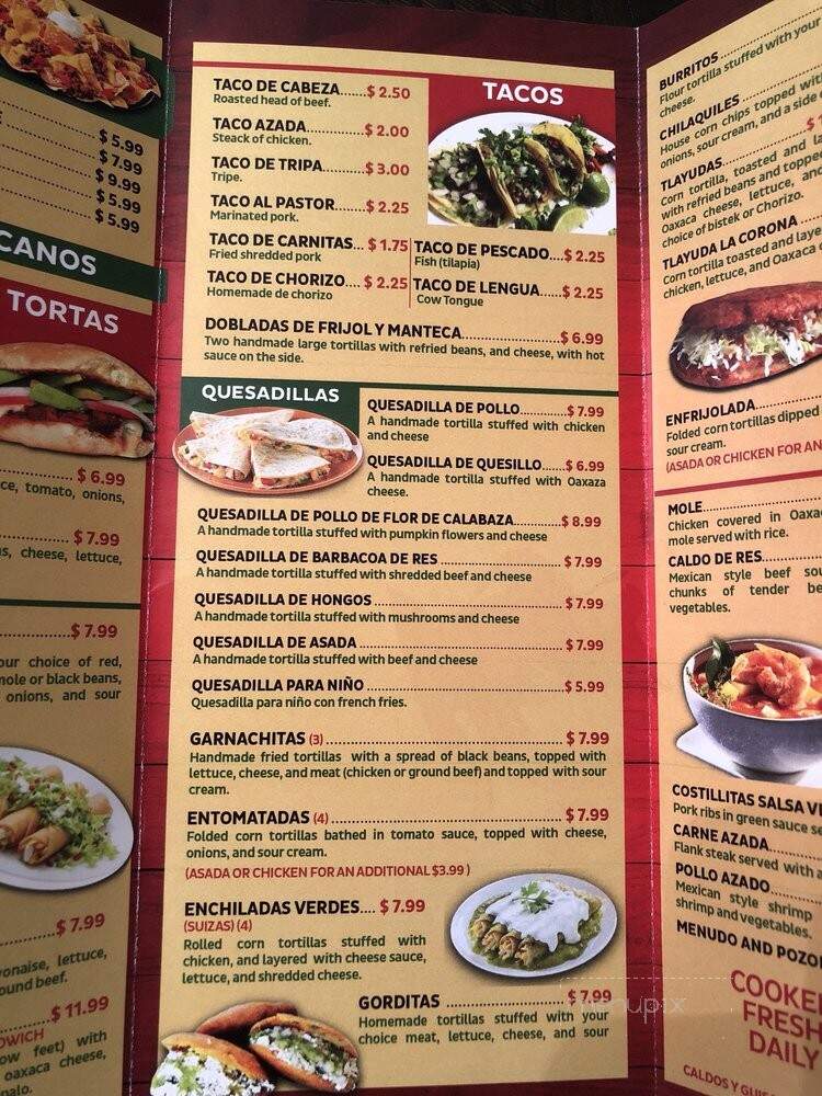 La Corona Restaurant - Indianapolis, IN menu_pic