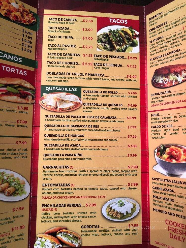 La Corona Restaurant - Indianapolis, IN menu_pic