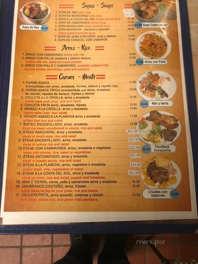 La Costa Del Sol Restaurant - Freeport, NY menu_pic