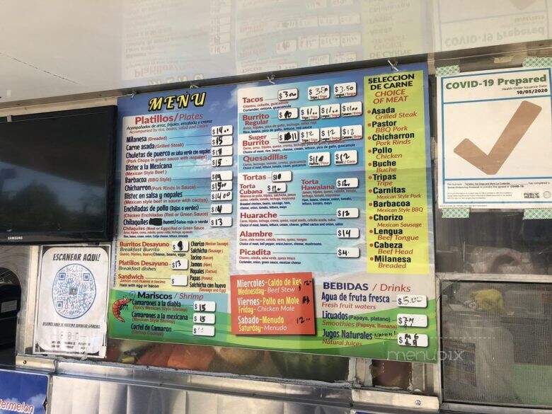 La Costenita - San Jose, CA menu_pic
