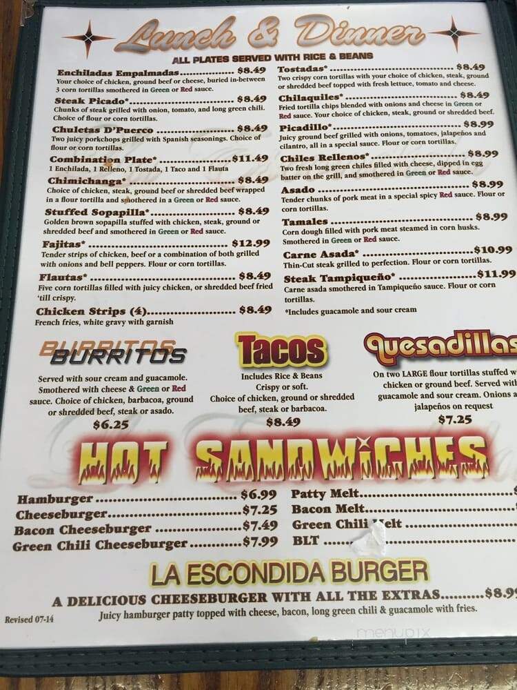 La Posta - Roswell, NM menu_pic