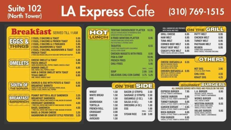 L a Express Cafe - Gardena, CA menu_pic