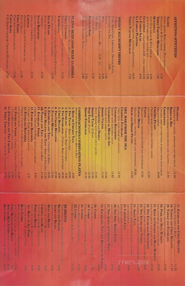 La Familia Comida Mexicana - Rosemead, CA menu_pic